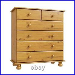 New 2+4 Solid Pine Wide Chest of Drawers Bedroom Furniture Storage Unit