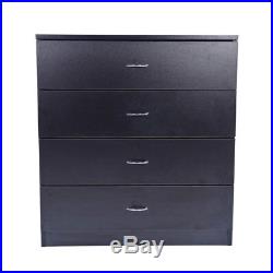 New 4 Drawer Chest Dresser Clothes Storage Bedroom Furniture Cabinet Black