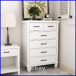New 6 Drawer Chest Dresser Wood Clothes Storage Bedroom Furniture Cabinet White