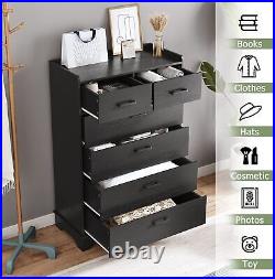 New 6 Drawer Dresser Wooden Storage Chest of Drawers Clothing Storage Organizer