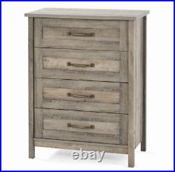 New Better Homes and Gardens Modern Farmhouse 4-Drawer Chest, Rustic Gray Finish
