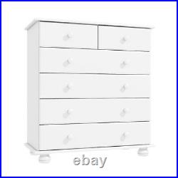 New White Hamilton 2+4 Chest of Drawers/storage cabinet Bedroom Furniture Unit