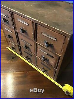 Nice ANTIQUE PRIMITIVE 9 DRAWER WOOD APOTHECARY CABINET Parts CHEST