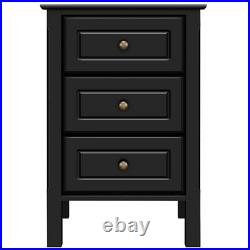 Nightstand Bedside Table End Side Stand Accent Bedroom Storage Chest 3 Drawers