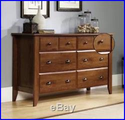 Oak 6 Drawer Dresser Double Wood Chest Modern Furniture Storage Organizer NEW