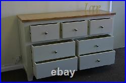 Oak Bedroom Chest Solid 7 Drawer Pine in Dorset Painted Dorset French Ivory