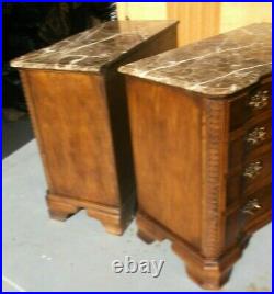 Pair Century Furniture 4 Drawer Mineral Top Bachelor Chests