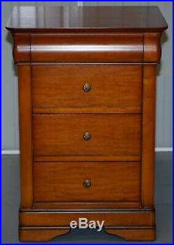 Pair Of Large Solid Cherry Wood Bedside Table Chest Of Drawers Part Of A Suite