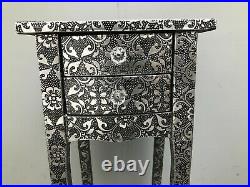 Pair Repousse Slim 2 Drawer Bedside Chest Bedroom Hammered Furniture Shabby Chic
