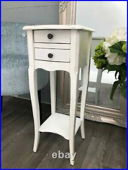 Pair Rubbed White 2 Drawer Bedside Chest Bedroom French Furniture Shabby SECONDS