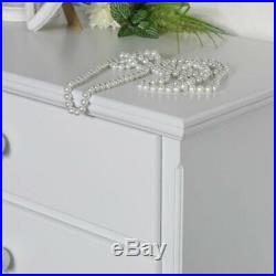 Pair of ornate white wooden chest of drawers vintage French bedroom furniture