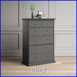 Pemberly Row 6 Drawer Engineered Wood Chest in Black Lead