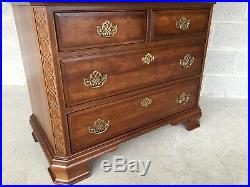 Pennsylvania House Cherry Chinese Chippendale Style 9 Drawer Chest On Chest