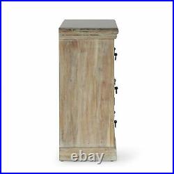 Picardy Boho Handcrafted Acacia Wood 3 Drawer Chest, Natural and White