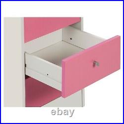 Pink Wooden Chest of Drawers 3 Tier Bedroom Furniture Storage Cabinet Playroom
