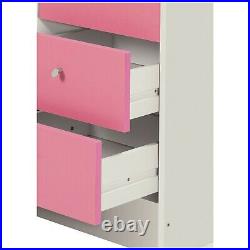 Pink Wooden Chest of Drawers 3 Tier Bedroom Furniture Storage Cabinet Playroom