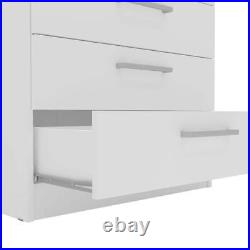 Polifurniture Chest of Drawer 26.25x14.25x36 Wood 5-Storage White Melamine