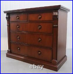 Polo Ralph Lauren Elegant Mahogany Chest Of Drawers With Delicate Carvings