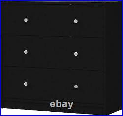 Portland 3 Drawer Chest, Black