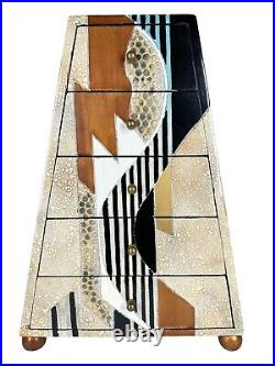 Post Modern Ettore Sottsass Style Memphis Mini Pyramidal Chest Of Drawers 17