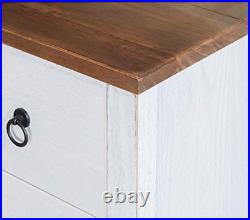 Powell Drew Four Drawer Distressed Wood Chest in White