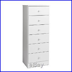 Prepac Astrid Collection 6 Drawer Tall Chest in White Finish, WDBH-0401-1 New
