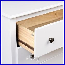 Prepac Monterey 5 Drawer Wood Chest of Drawers in White Finish