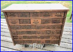Primitive Antique Handmade 45 Drawer Apothecary Parts Chest, 1930s