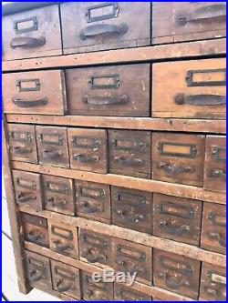 Primitive Antique Handmade 45 Drawer Apothecary Parts Chest, 1930s