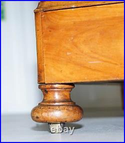 Rare 1840 German Biedermeier Cherry Wood Chest Of Drawers Commode Marble Inside