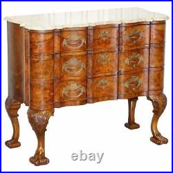 Rare 19th Century Walnut Marble Top Chest Of Drawers Commode Thomas Chippendale