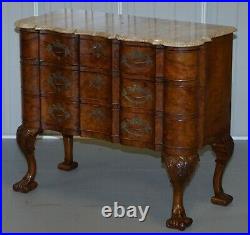 Rare 19th Century Walnut Marble Top Chest Of Drawers Commode Thomas Chippendale