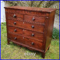 Regency Mahogany Inlaid Large Chest of Drawers with Secret Drawer C1825 (Georgian)