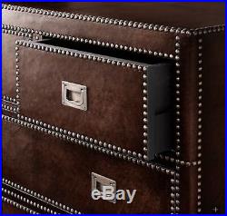 Restoration Hardware Marseilles Leather Chest of Drawers 12 Drawers Brown Leathe