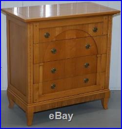 Rrp £6000 Selva Italy Walnut Bedroom Suite Of Chest Drawers And Bedside Tables