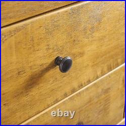 Rustic 5 Drawer Dresser Chest of Drawers Bedroom Storage Solid Wood Oak Brown