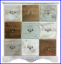 Rustic Merchant Chest of Drawers Wooden Storage Cabinet 9 Drawer Unit Sideboard