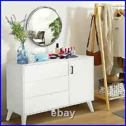 SEJOV Modern White Dresser for Bedroom, 3-Drawer Chest Wood Dresser With Door