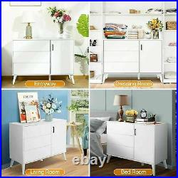 SEJOV Modern White Dresser for Bedroom, 3-Drawer Chest Wood Dresser with Door