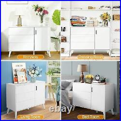 SEJOV Modern White Dresser for Bedroom, 3-Drawer Chest Wood Dresser with Door NEW-