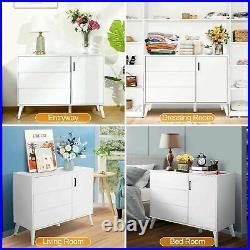 SEJOV Modern White Dresser for Bedroom, 3-Drawer Chest Wood Dresser with E 01
