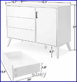 SEJOV Modern White Dresser for Bedroom, 3-Drawer Chest Wood Dresser with E 01