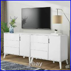 SEJOV Modern White Dresser for Bedroom, 3-Drawer Chest Wood Dresser with E 09