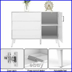 SEJOV Modern White Dresser for Bedroom, 3-Drawer Chest Wood Dresser with Storage US