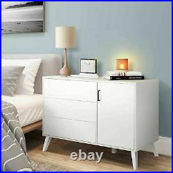 SEJOV Modern White Dresser for Bedroom, Wood 3-Drawer Chest Dresser with Door