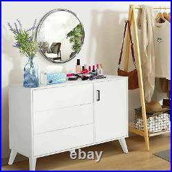 SEJOV Modern White Dresser for Bedroom, Wood 3-Drawer Chest Dresser with Door