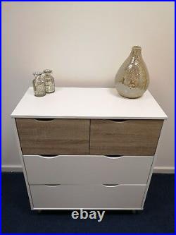 Scandinavian White Oak Chest of Drawers Storage Unit Table Cabinet Retro Scandi