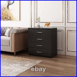 Set Of 2 Chest 4 Drawer Dresser Drawers Storage Dresser Closet for Bedroom Black