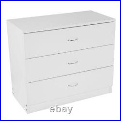 Set Of 2 Pack 3-Tier Drawers Chest Dresser Storage Bedroom Cabinet Nightstand