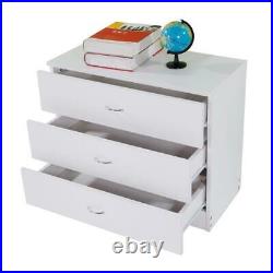 Set Of 2 Pack 3-Tier Drawers Chest Dresser Storage Bedroom Cabinet Nightstand